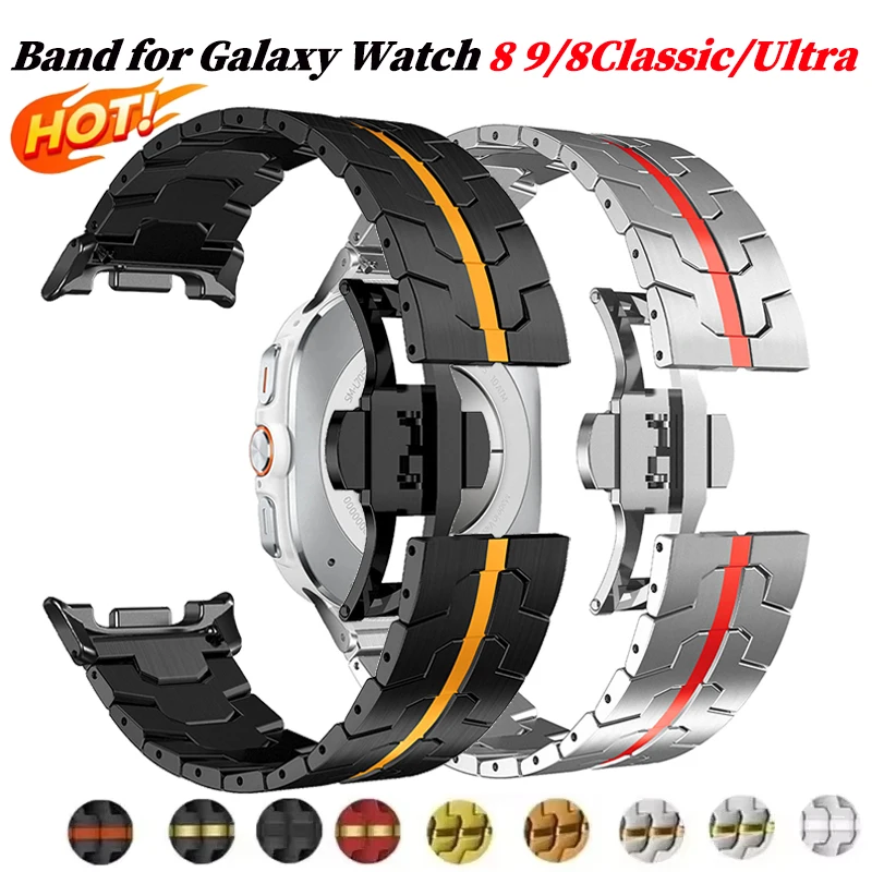 Metal Stainless Steel Strap for Samsung Galaxy Watch 8 9 40 44mm Classic 46 Luxury No Gaps Band for Galaxy Ultra 2026 47mm Band