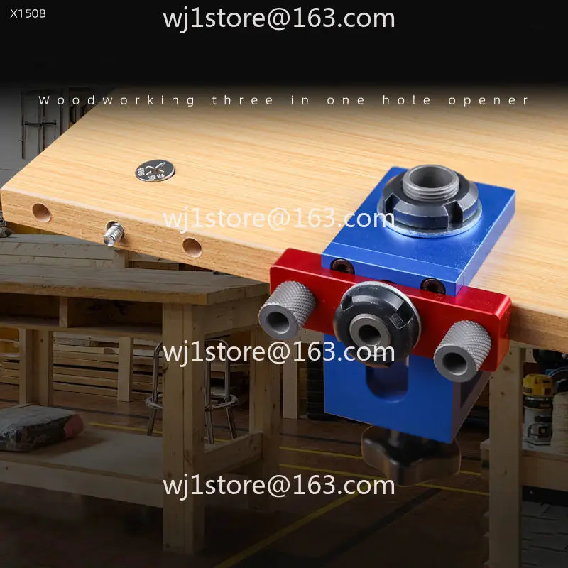3-in-1 Woodworking Jig for Dowel & Pocket Holes, Precision Drilling Guide for Cabinet & Furniture Making