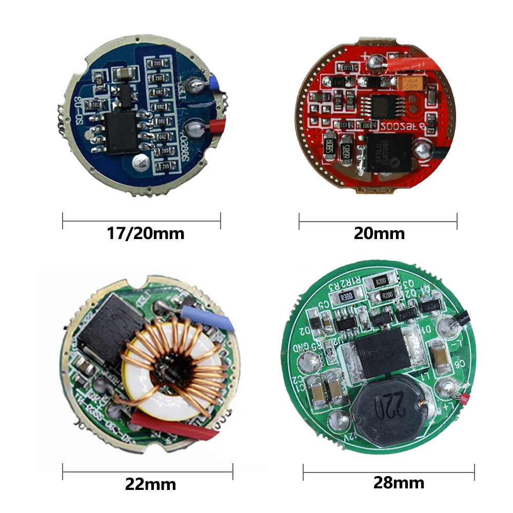 10W Flashlight Driver For 5050-L2 XLM2 Power 10W 17/20/22/28mm 1 Mode 3Mode 5Mode Board LED Flashlight Constant Current Driver