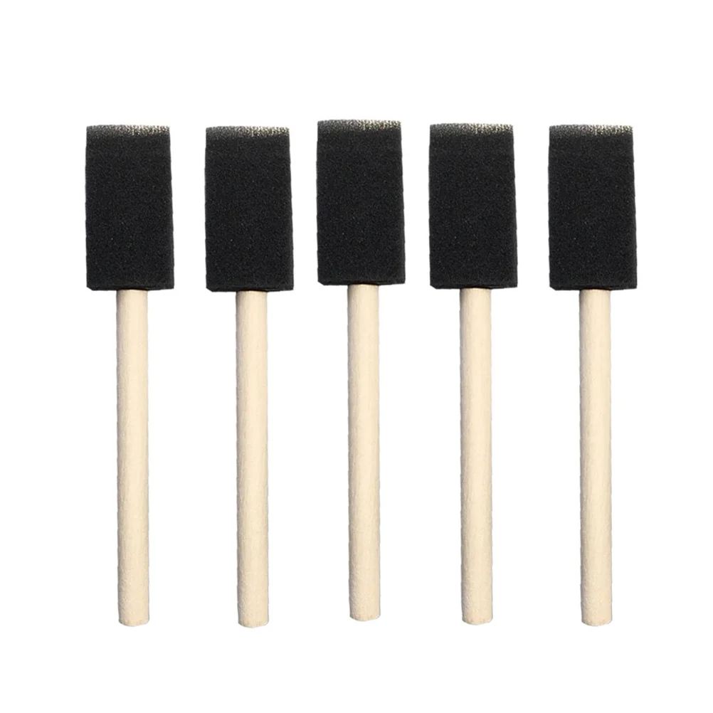 10pcs Sponge Brush Wood Handle Paint Brush Lightweight Durable and Used for Acrylics Stains Varnishes Crafts