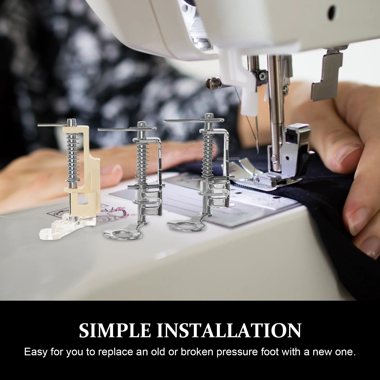 3 قطعة ماكينة خياطة قطعة قدم الضغط في ماكينة الخياطة مجموعة استبدال مقاومة للاهتراء خياطة اكسسوارات للاستخدام المنزلي مصنع الحرف اليدوية #6