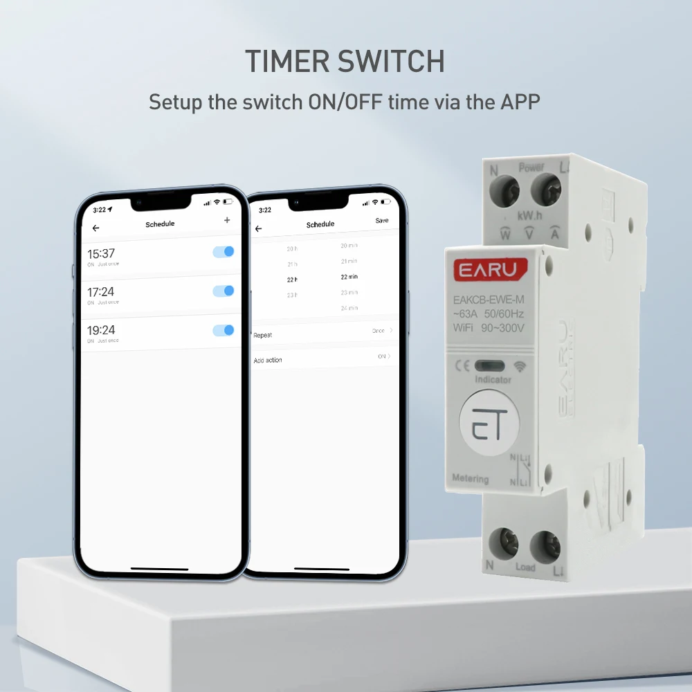 eWeLink WiFi MCB Smart Circuit Breaker Over Current Over Voltage Protection Power Metering 1-63A Wireless Remote Control Switch