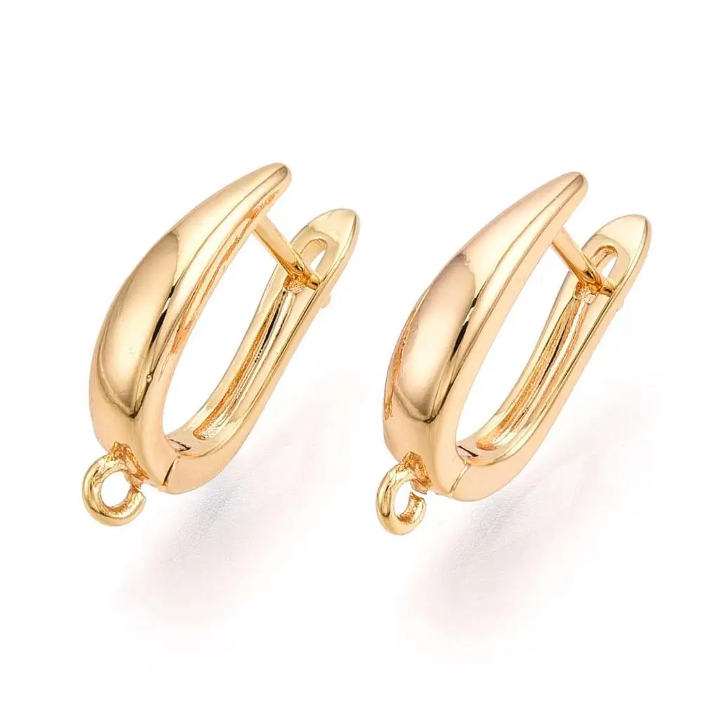 10pcs 18K Golden Plated Brass Hoop Earring Finding for DIY Earring Jewelry Making Supplies 19x11.5x4mm