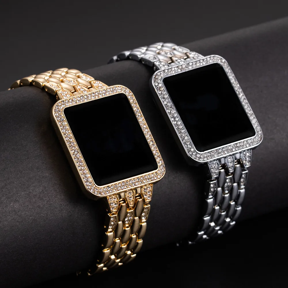 Luxury Fashion Women Digital Watch Alloy Strap Elegant Ladies Electronic Watch Square Rhinestone Dial Female Bracelet Wristwatch