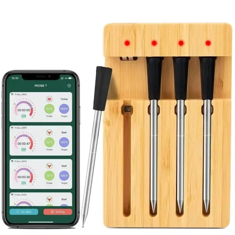 

Smart wireless bluetooth barbecue thermometer, waterproof kitchen oven food barbecue thermometer