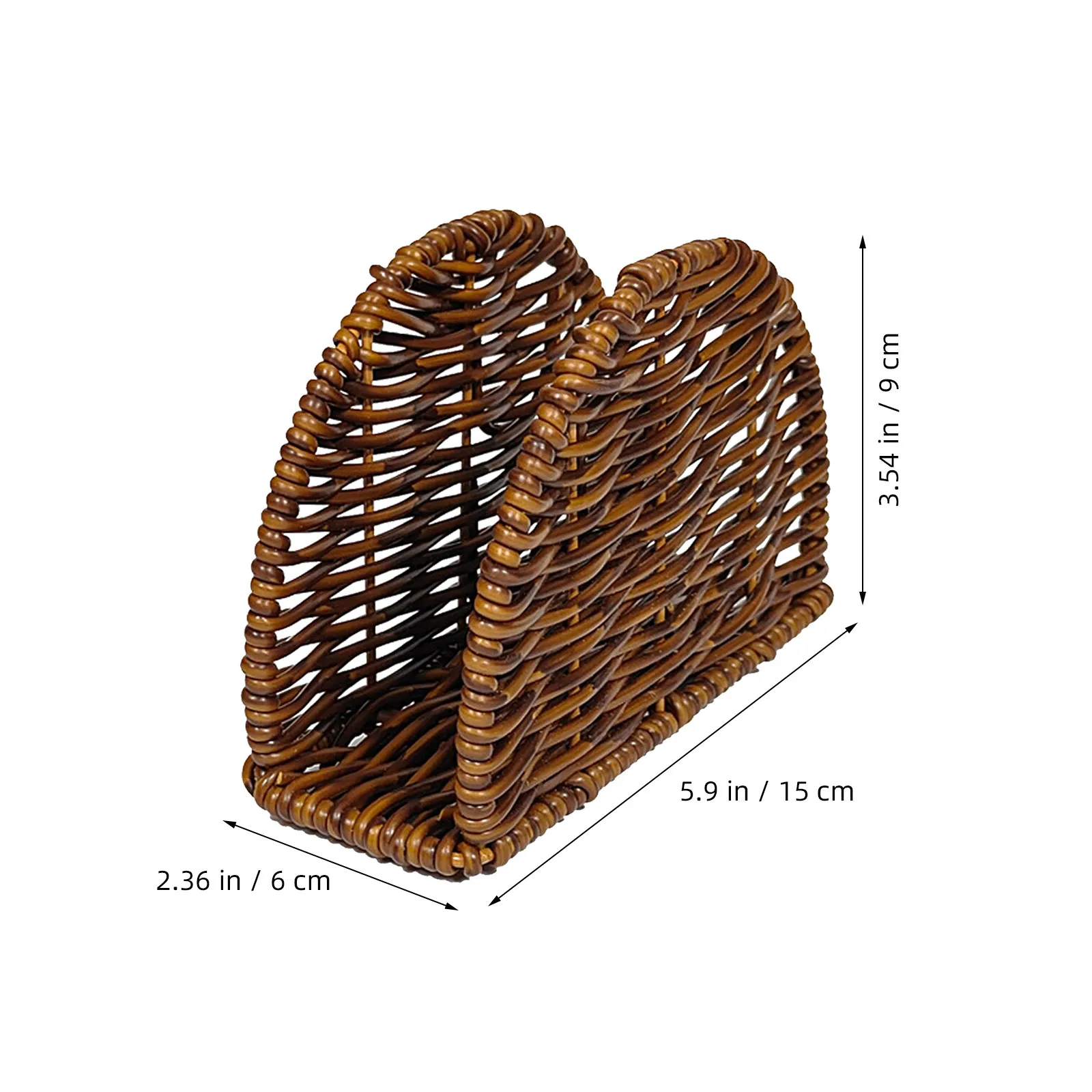 Hand Woven Rustic Table Napkin Holder for Kitchen Dining Farmhouse Paper Tissue Stand Dispenser Organizer Napkin Holders view 4