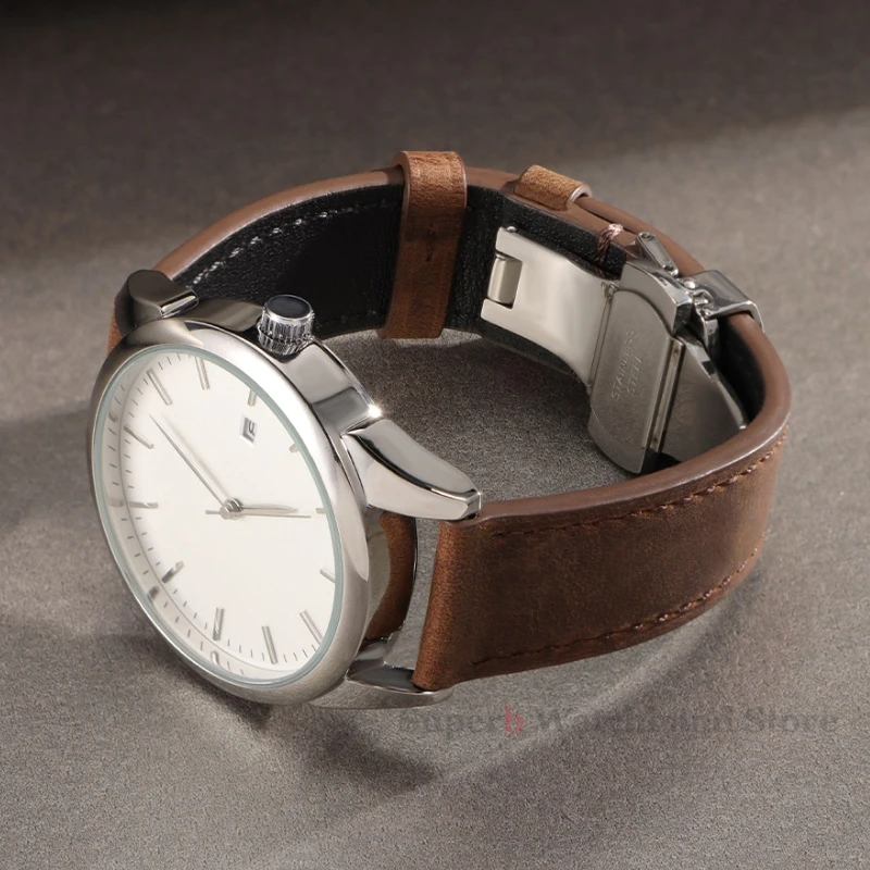 Винтажный кожаный ремешок для часов Seiko, пряжка-бабочка, ремешок из воловьей кожи для Omega 18/19/20/21/22/24 мм для браслета на запястье