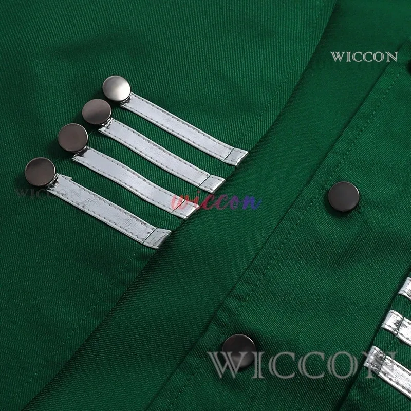 Abrigo Steampunk verde pirata del Día de San Patricio para hombre, abrigo verde, chaqueta renacentista, disfraz de Sombrerero de Halloween