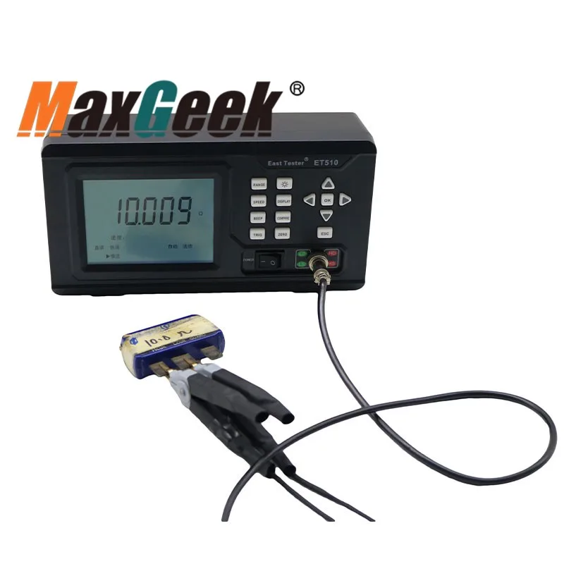 Maxgeek ET512 10uohm-2Mohm Portable DC Low Resistance Tester with 5-inch LCD Screen for Automated Testing（Model optional）