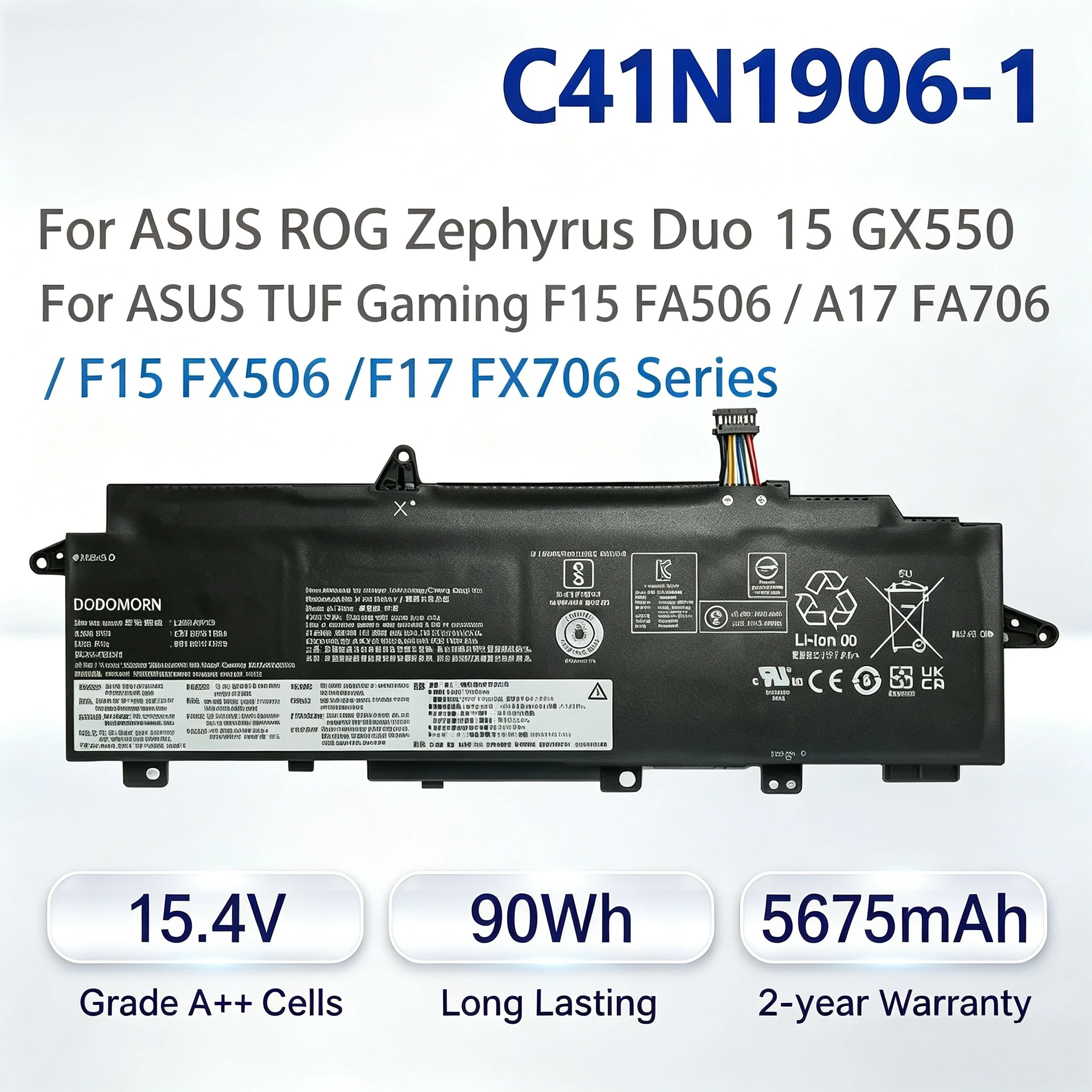 Factory Direct C41N1906-1 Laptop Battery for ASUS TUF Gaming A15 FA506 A17 FA706 F15 FX506 F17 FX706 Series Notebook Battery