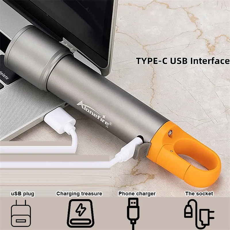 Linterna de Camping recargable por USB, linterna lateral COB con zoom, potente linterna multifuncional que cambia de Color con gancho