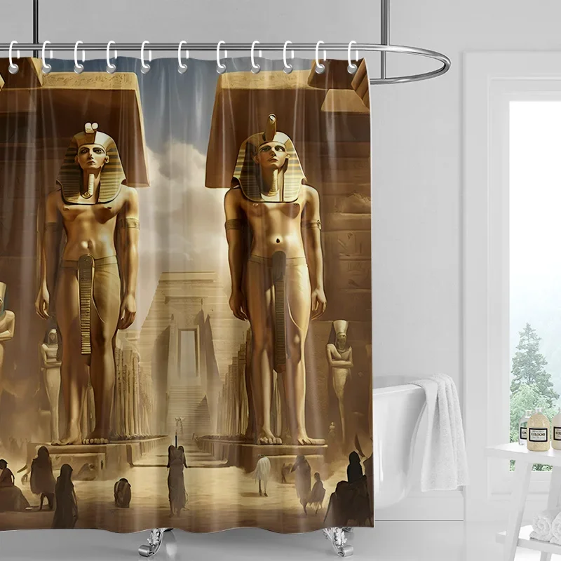 Home decoration shower curtains for bathroom waterproof curtain fabric Modern Nordic style Living Room Egypt pharaoh retro