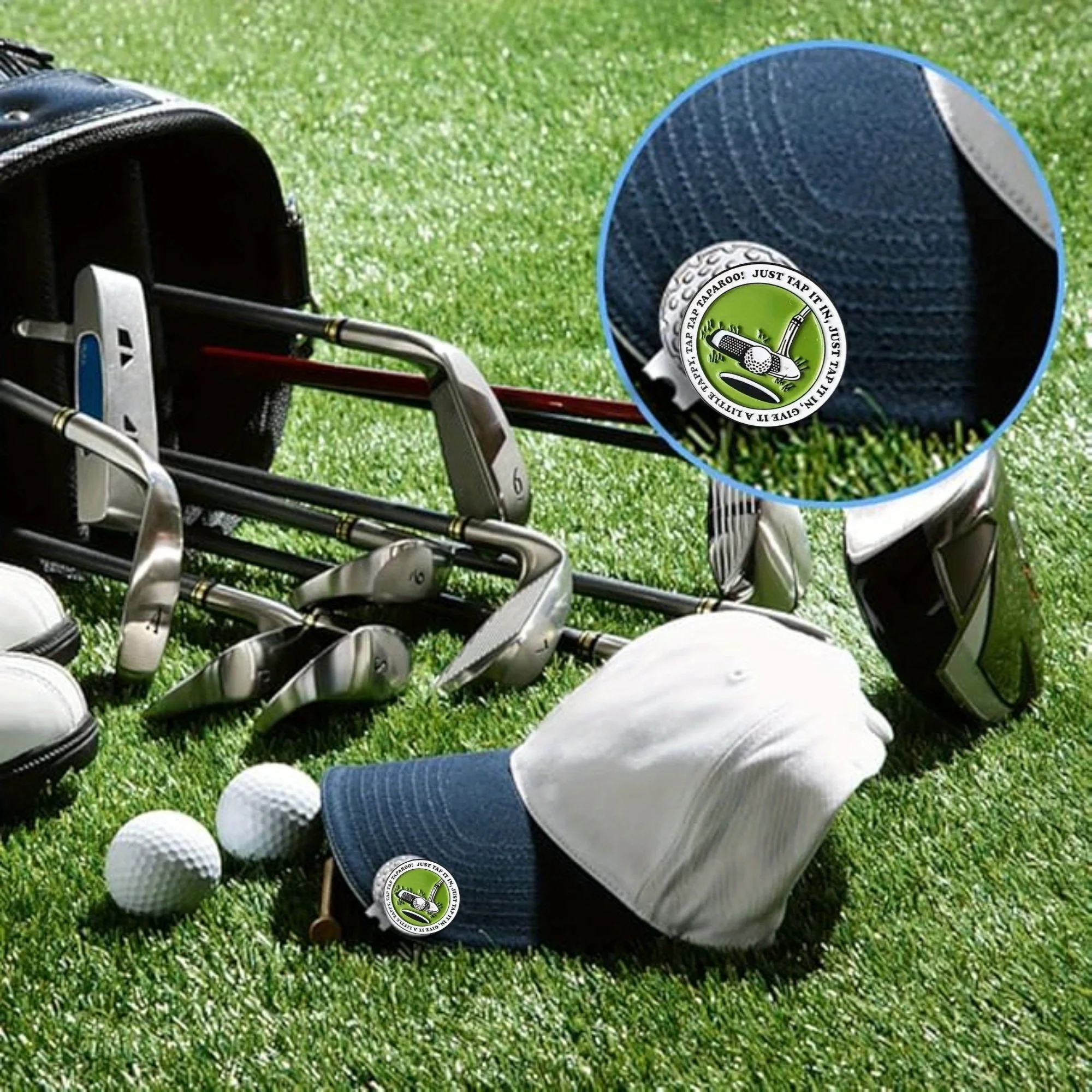 2 Stück grüne Golfballmarker aus Eisen, 2 Stück langlebige Golfballmarker aus grünem Eisen mit starkem magnetischem Hutclip, praktische Hutklammern