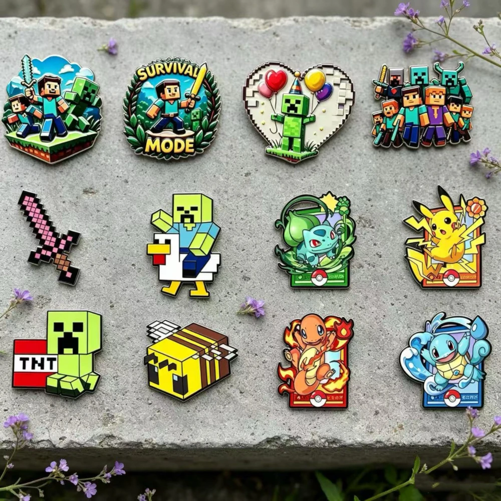 12-teiliges Set Pixel-Art-Anstecknadeln für Fans, Kinder und Freunde, Geschenk für Rucksäcke, Kleidung, Party-Deko, Anstecknadeln – Detail 3