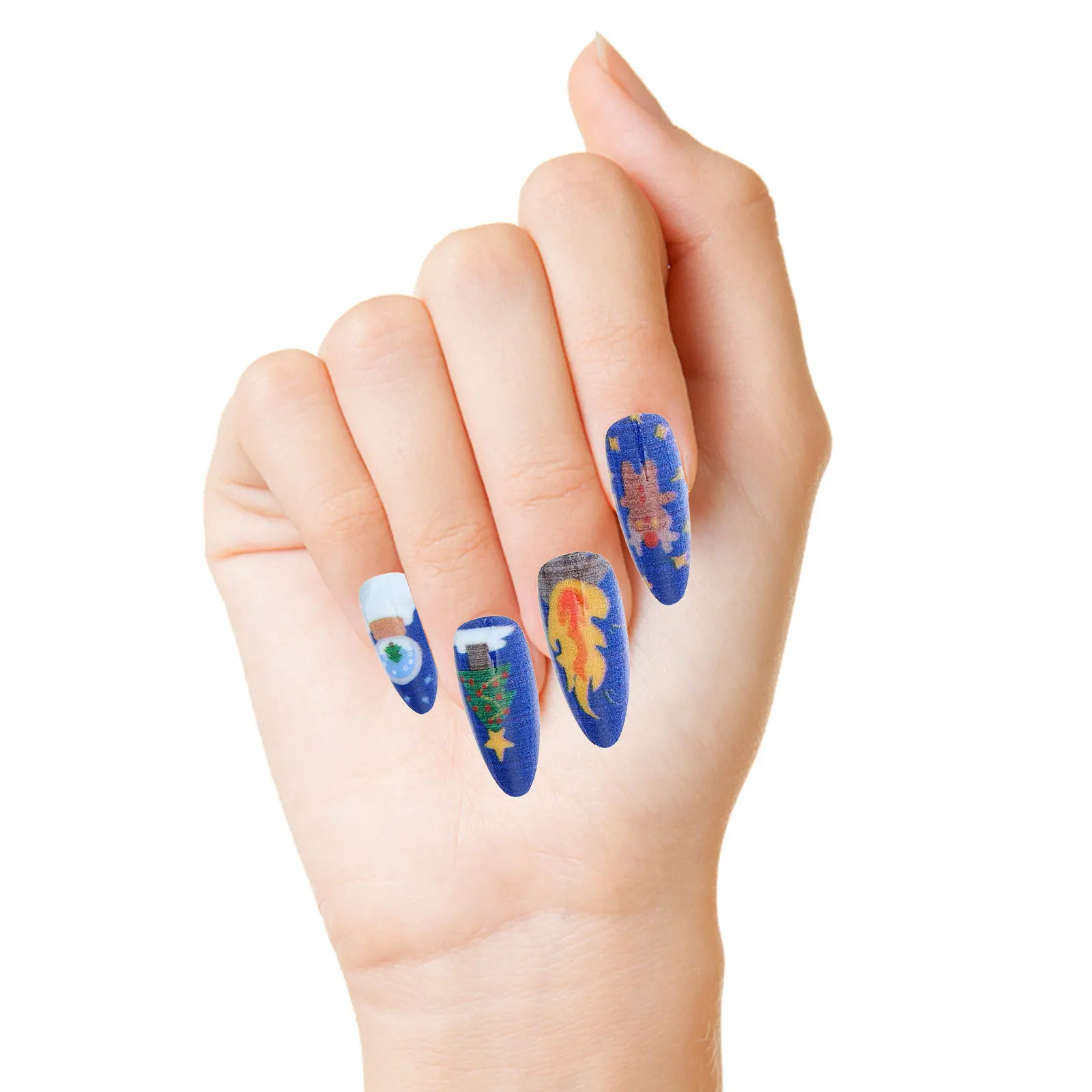 288 Pcs Fake Nails with Designs Artificial Full Cover Women False ABS Holiday Stick on