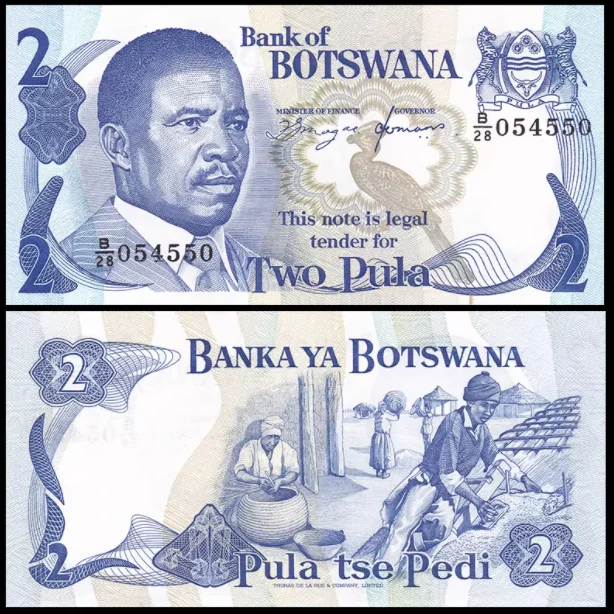 1982-2007 Botswana 1-10 Pula Original Notes UNC ( Fuera De uso Ahora Collectibles )