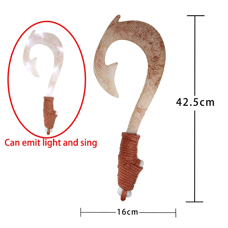 Movie Moana 1&2 Cosplay Photography Props Maui Fish Hook Wig Necklace Kit Kid Comic Con Birthday Party Role Play Accessory