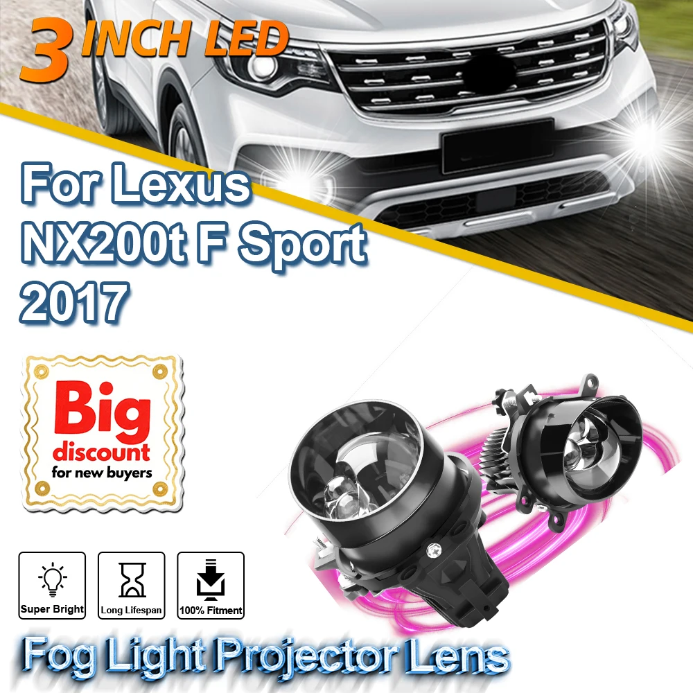 

ROADSUN 3.0 Inch 100% Fit Auto Fog Light Projector Lens Assembly LED Fog Lamp Bulb Car Accessories For Lexus NX200t F Sport 2017