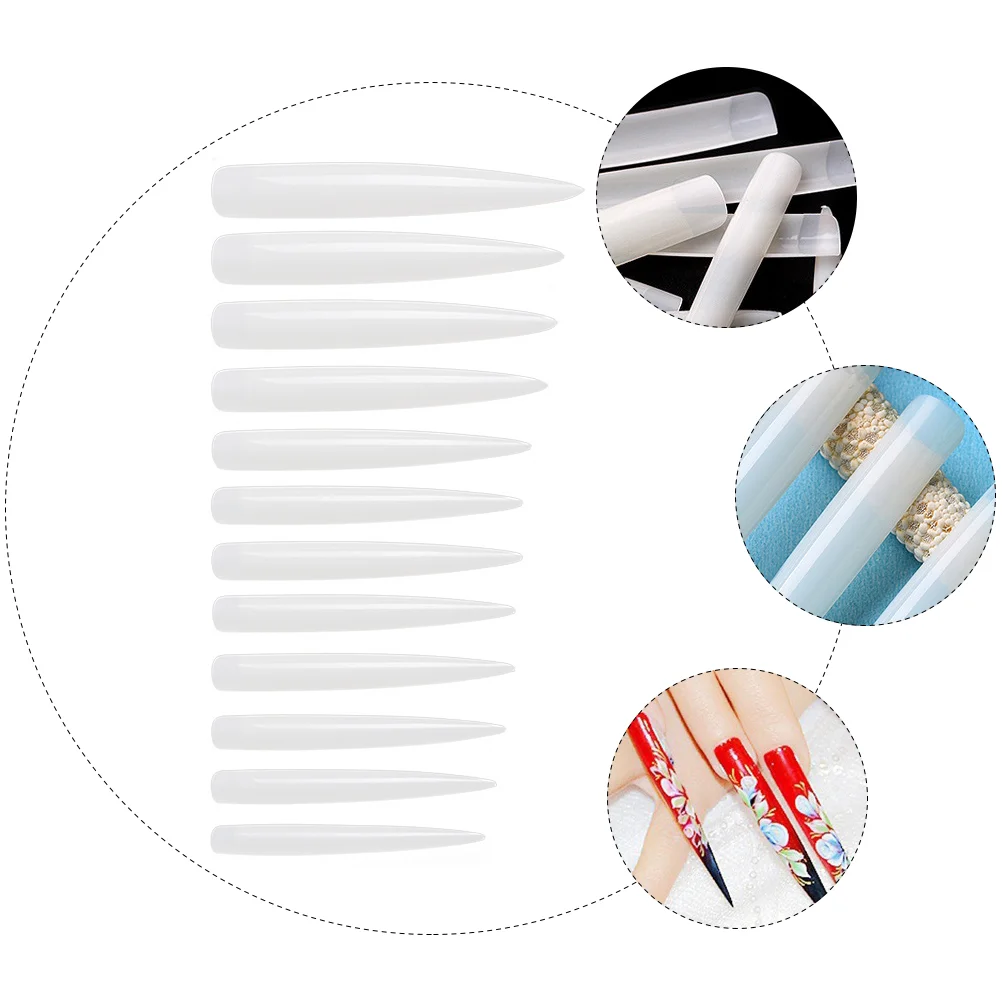  120 Pcs Fake Nails Art Manicure Decals Lengthened Flakes Tips for Women Artificial Decor Woman