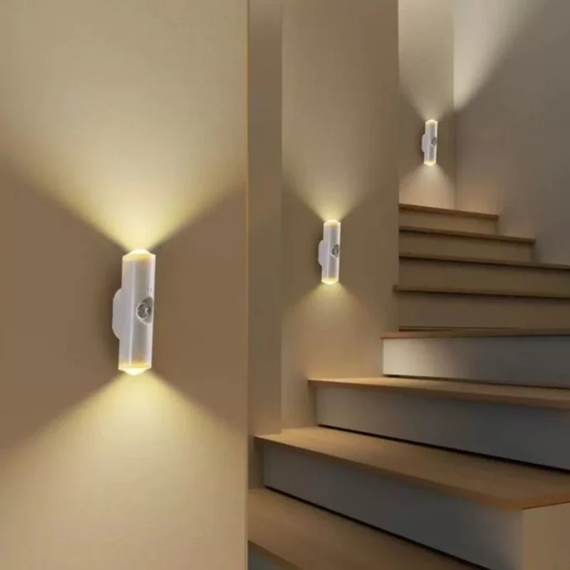 1-20PC Magnetic RGB Color Changing Night Light Smart Motion Sensor Rechargeable Wall Lamp for Garden Hallway Stairs Nursery Room