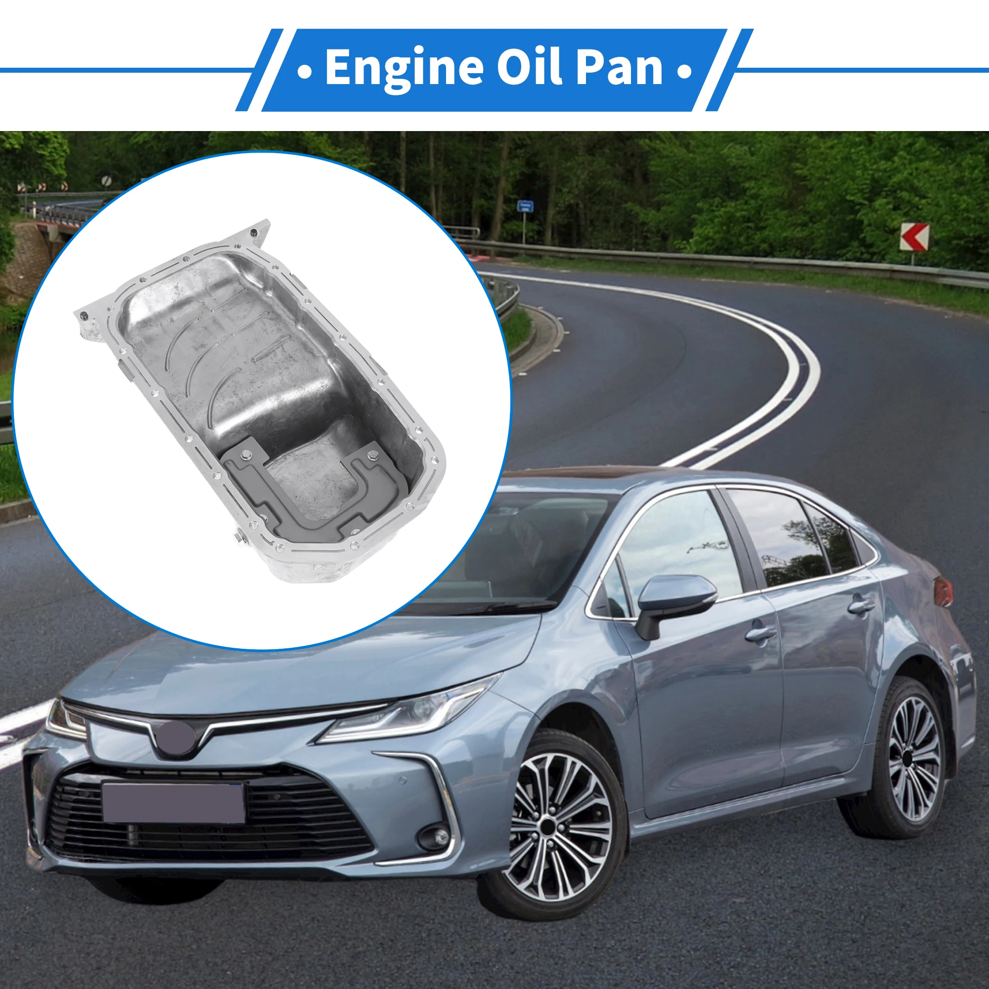 

UXCELL No.2151026601 Engine Oil Pan for Kia Rio5 1.6L L4 Aluminum Alloy Silver Tone