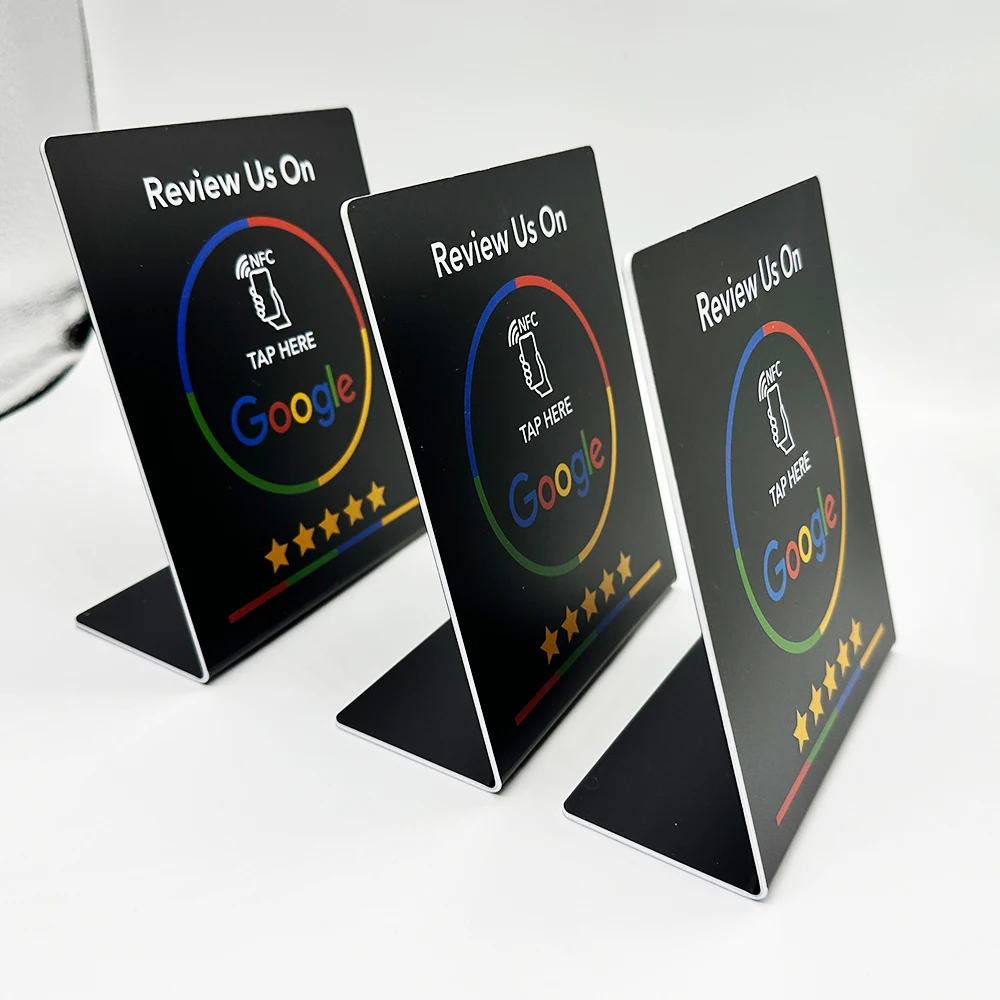 NFC 13.56MHz Google Review NFC Stand Display Display แสดงผลตั้งโต๊ะการ์ดแตะ NFC reivew เราบน Google NT/AG215 504ไบต์ขาตั้ง NFC