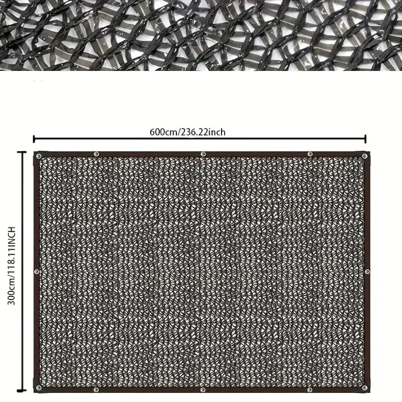 Black Shade Cloth Sunblock Mesh Cover Taped Edge With Grommets, Sun Net For Pergola, Plants Greenhouse, Gardens, Patio, Canopy