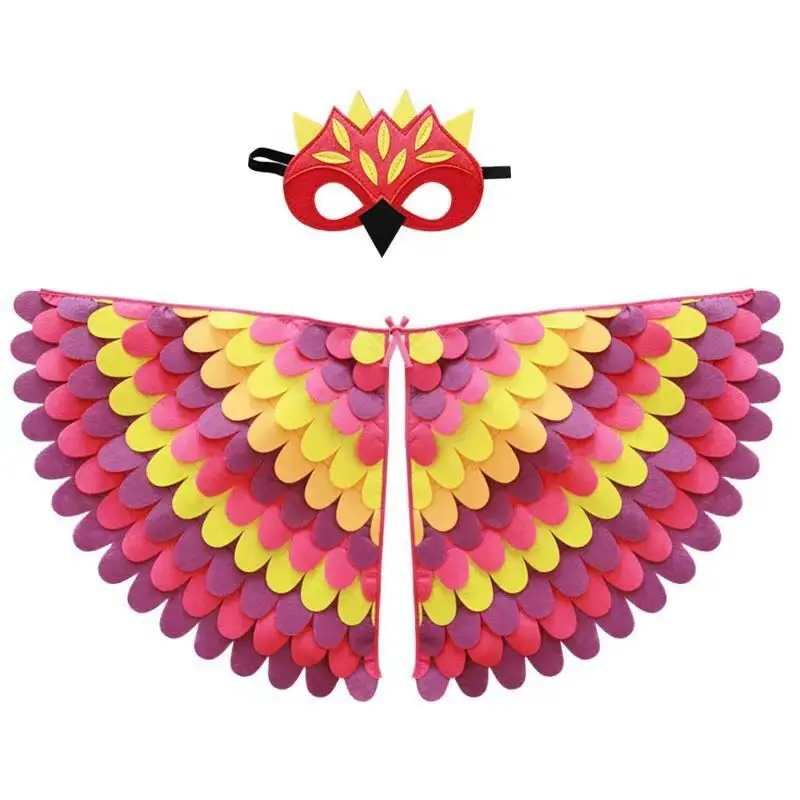 Kids Cosplay Halloween Cosplay Costumes Animal Peacock Birds Cloak Mask Carnival Clothing Costumes for Girls Boys