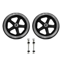 2Pcs 6/7/8in Heavy Duty Wheelchair Front Caster  Flexible Solid Tire Wheel