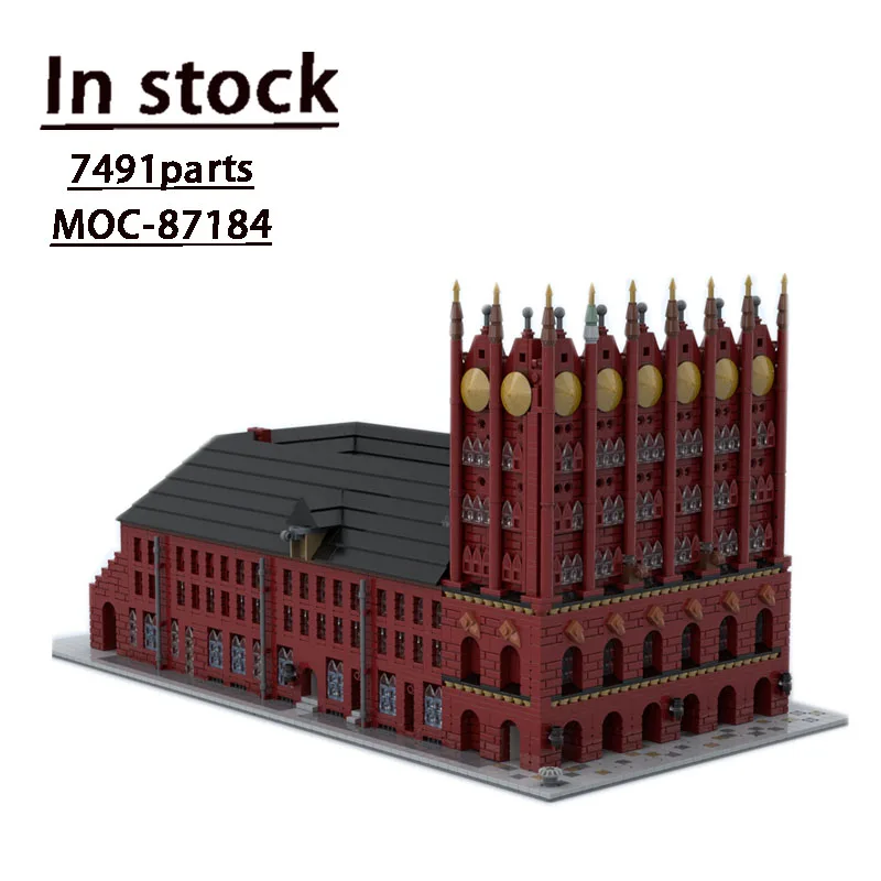 MOC-87184 Street View Stralsund Town Hall Assembly Splicing Building Block Model 7491BuildingBlocks Parts Kids BirthdayToy Gift