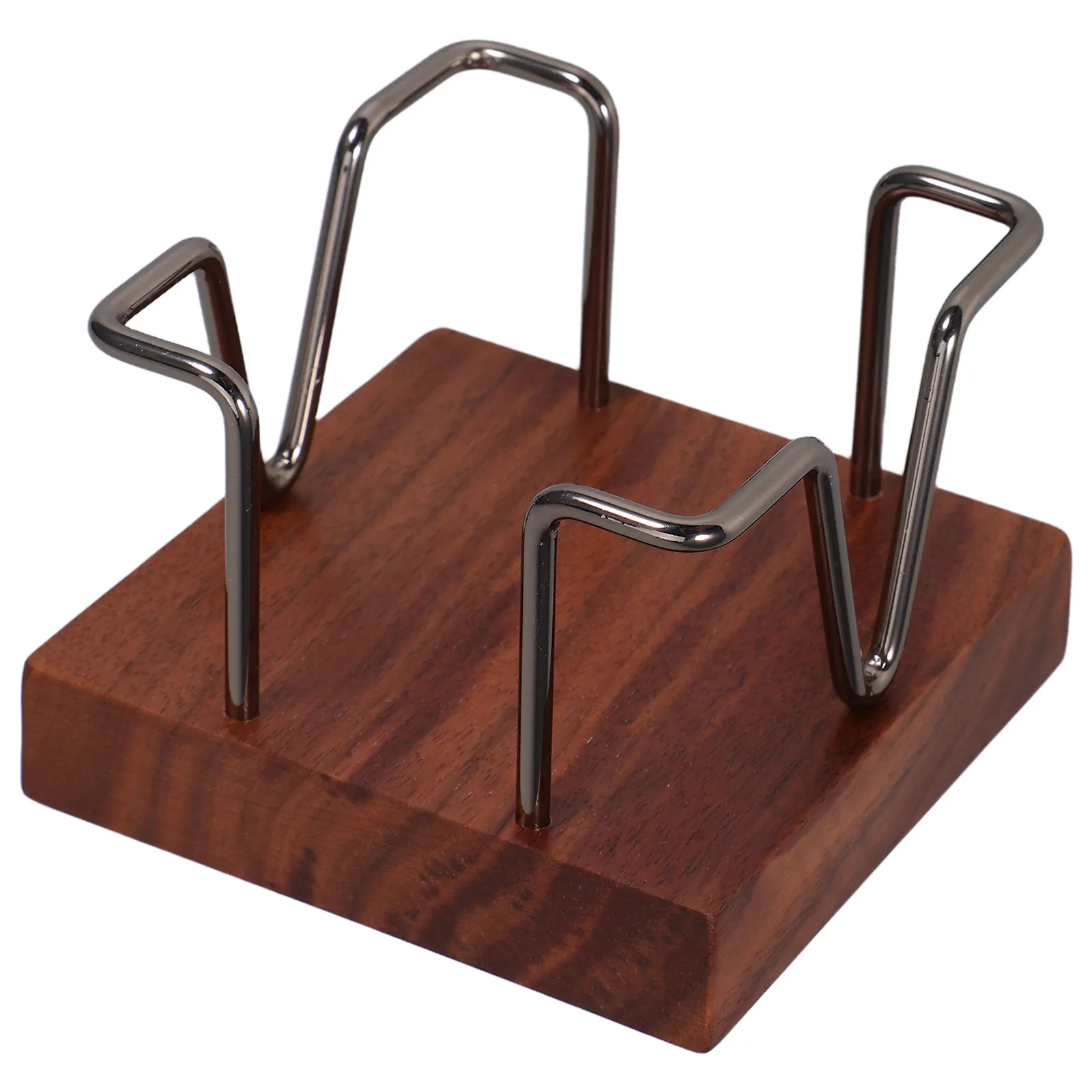 Compact Wooden Desktop Note Pad Holder with Hollowout Detail for Memo Pads and Office Reminders Stylish Desk