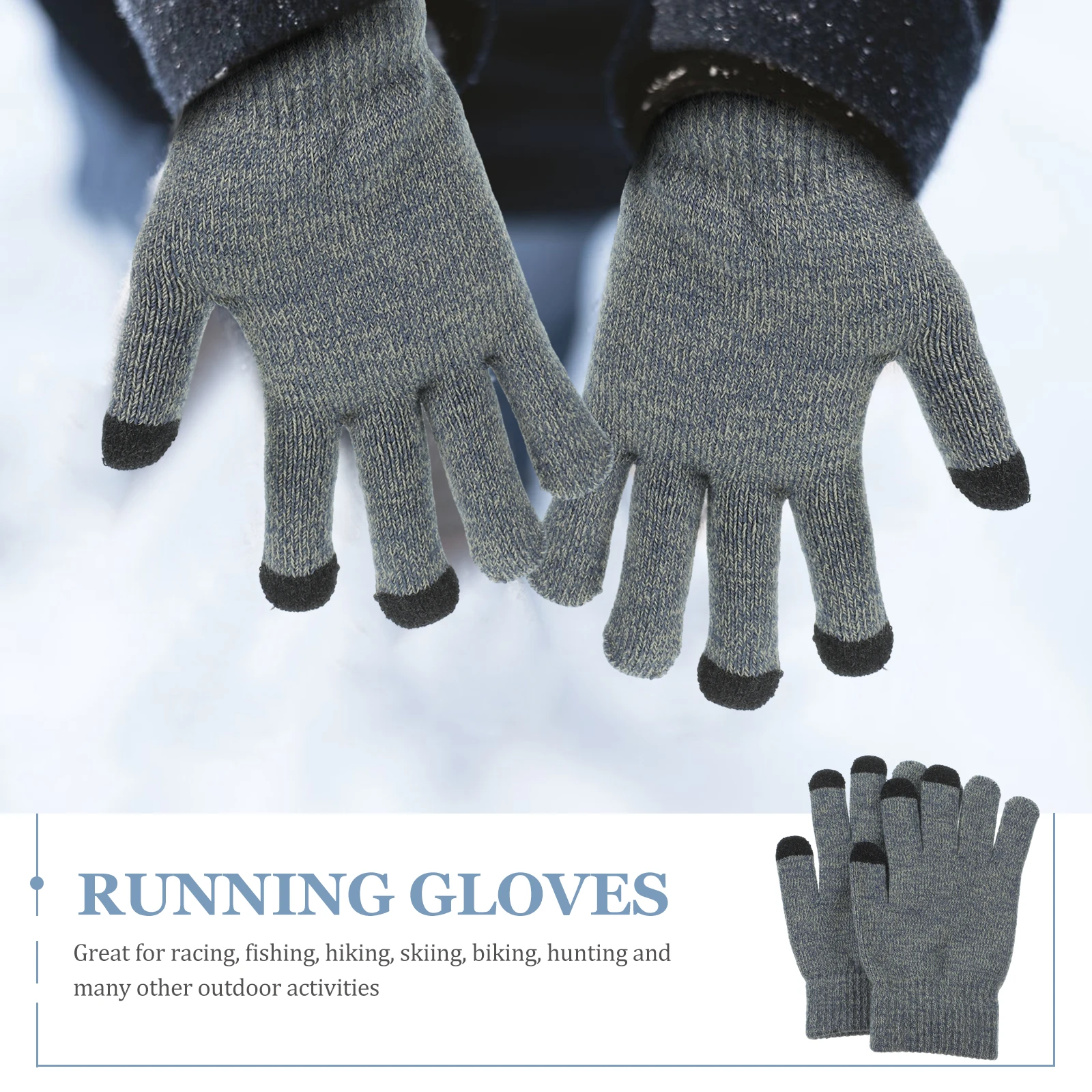 

Gloves Thermal Touchscreen for Motorcycle Men Full Finger Water Proof Cycling Grey Thickened Man