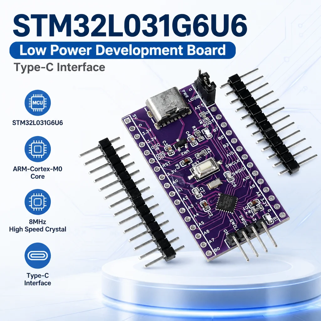 STM32L031G6U6 Development Board System Board TYPE C Interface ARM CORTEX-M0 MCU Core Board SWD Download Multi Power Supply