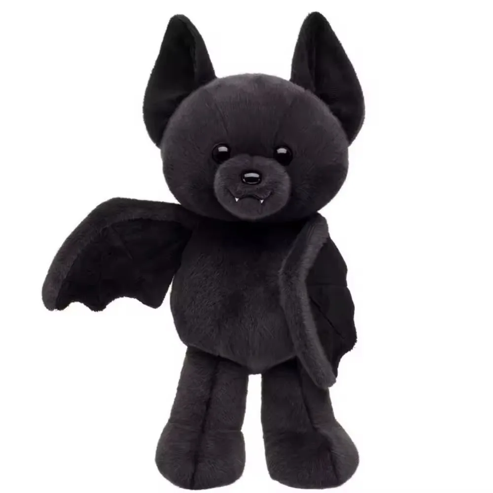 New Halloween Bat Stuffed Animal Plush Toy Cute Black Bear Cotton Doll Soft Pillows Room Decor Kids Halloween Christmas Gifts