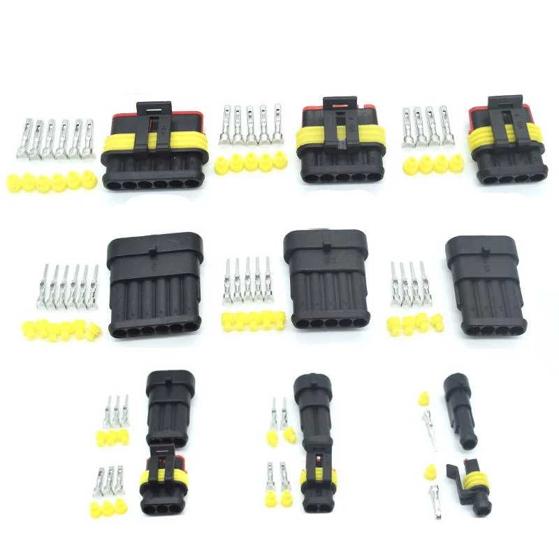 

1set AMP 1P 2P 3P 4P 5P 6P Way Waterproof Male Female Plug Electrical Auto Connector for Car Motorcycle