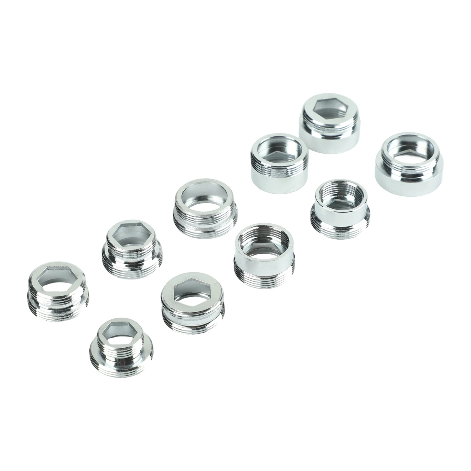 Stainless Steel Faucet Adapter Set 10 Pieces for Connecting Garden Hose to For Kitchen Faucets Compatible Sizes