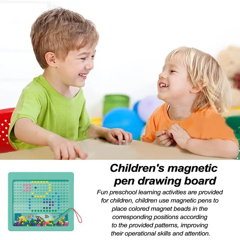 Magnetic Drawing Board Toy DIY Creative Magnet Puzzle Board Eye-Catching Color Fine Motor Skills Toy for Home School Travel and