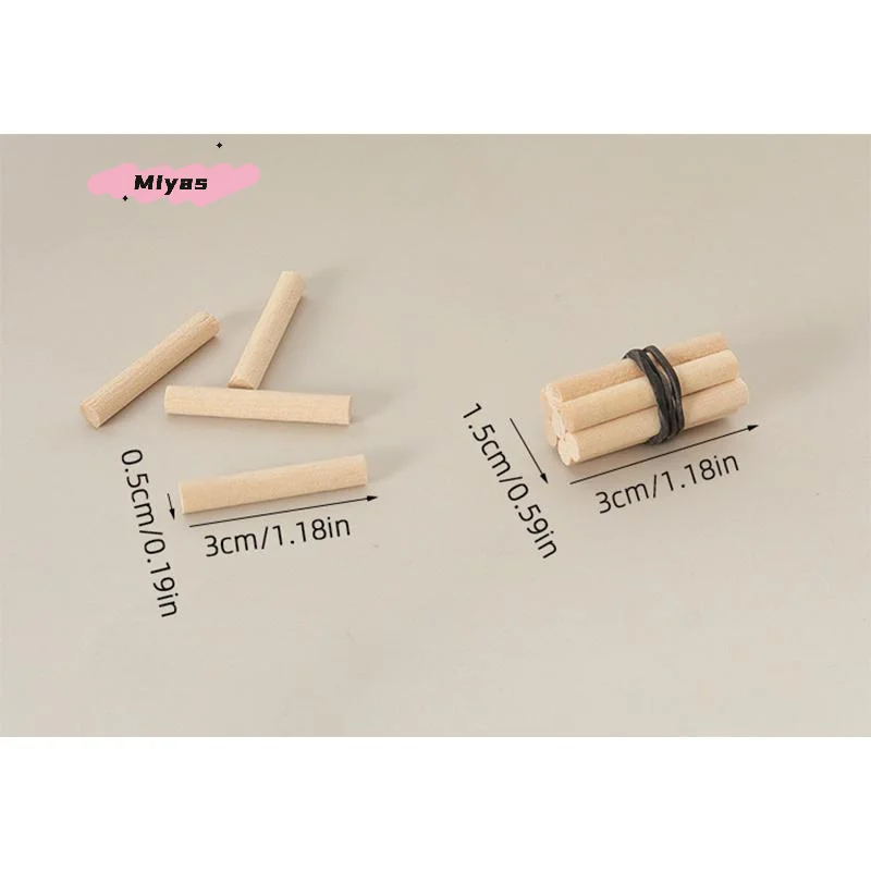 Mini casa de muñecas de leña, modelo de simulación, escala 1/12, decoración de escena de acampada, accesorios para casa de muñecas, 5 mechones