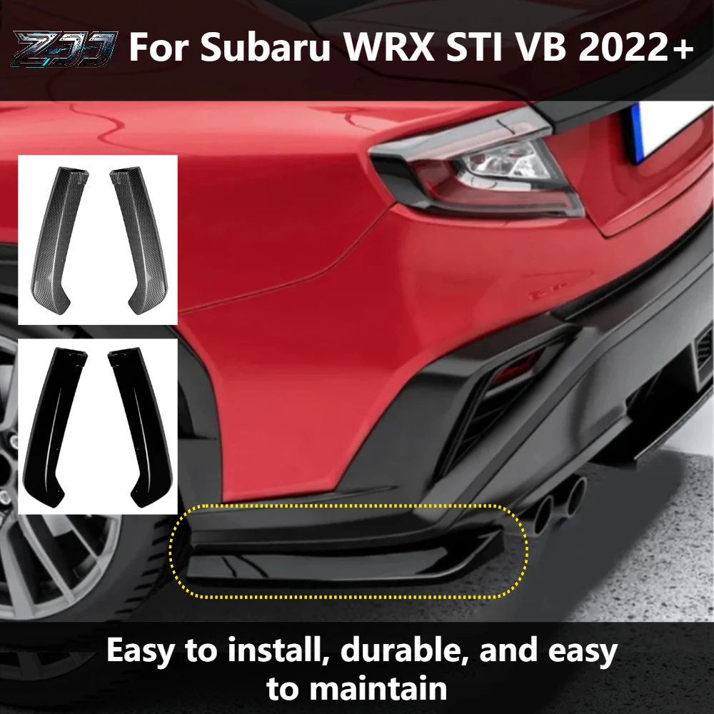 

Rear Bumper Corner Spoiler Exterior Trim For Subaru WRX STI VB 2022+ STI Style ABS Diffuser Aerodynamic 3M Adhesive No Drilling
