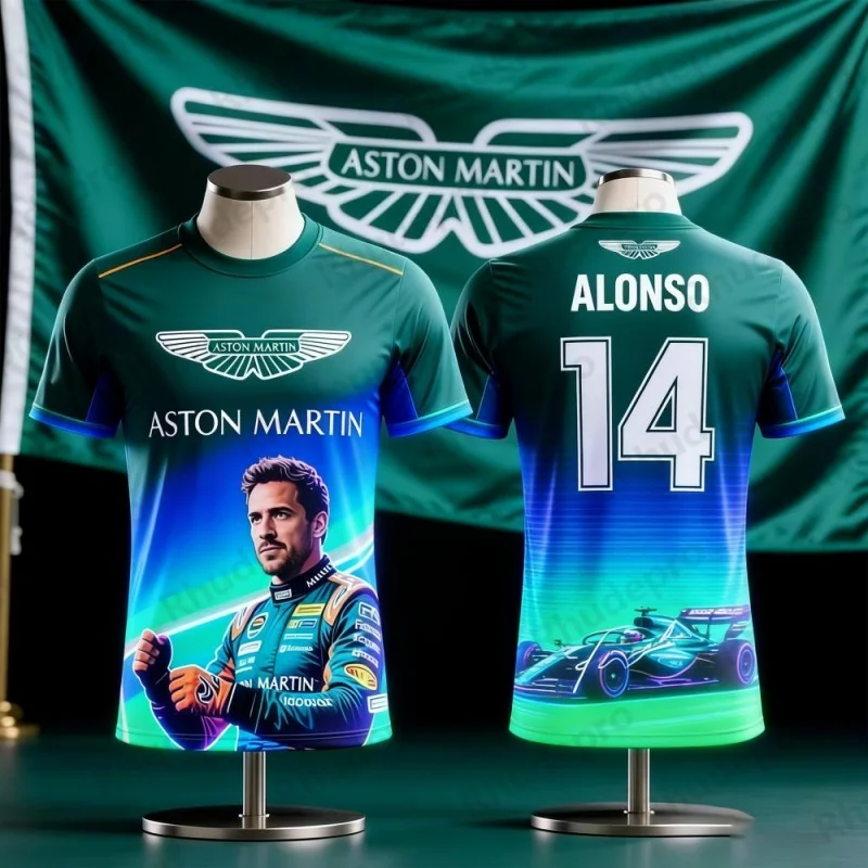 

Aston Martin 2026 T-Shirt Fernando Alonso No. 14 T Shirt Spanish Racers Team Racing Suit Quick Drying Jersey Vintage