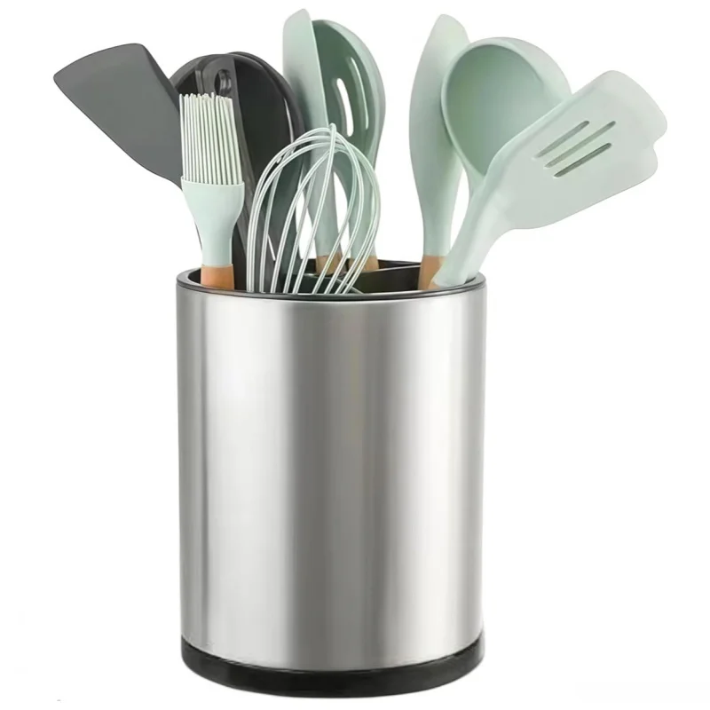 

Держатель для посуды очень большой 360° ° Вращающийся органайзер для стойки, контейнер для хранения из нержавеющей стали, контейнер для хранения приготовления пищи, 3 сетки