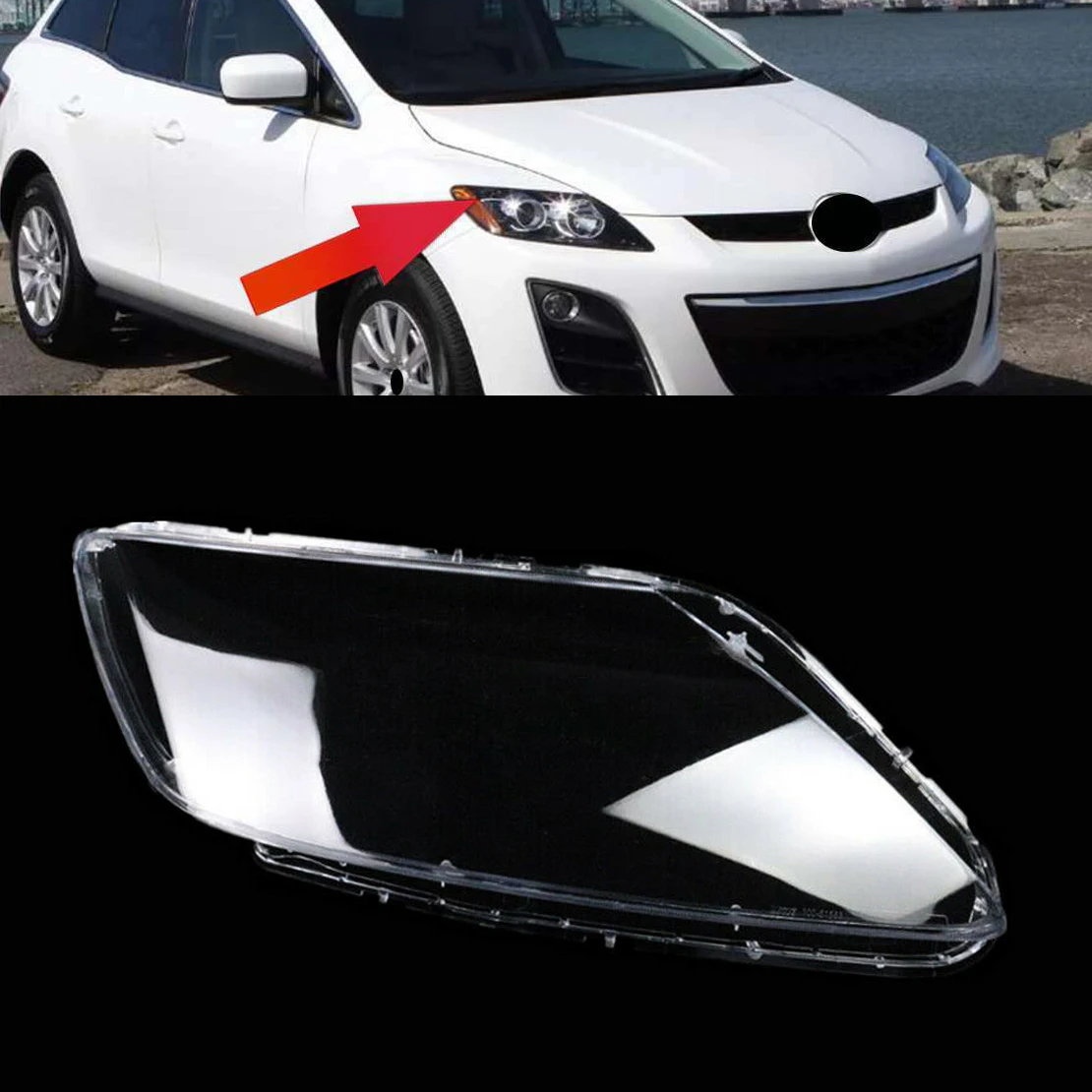 New PC Car Front Right Headlight Clear Lamp Shell Lens Cover Fit For Mazda CX-7 CX 7 2007 2008 2009 2010 2011 2012