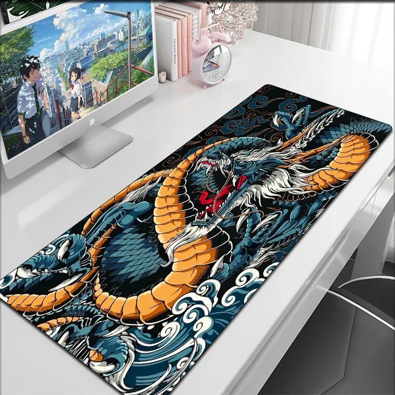 Dragon Mousepad Gamer duża podkładka pod mysz Deskmat Anime Desktop akcesoria maty do zabawy Xxl komputer do gier Mat komputer biurkowy Mause Pads