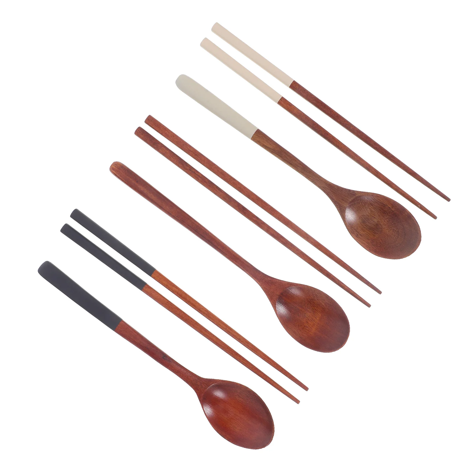 

3 set Portable Spoon Chopsticks Set Korean Style Wood Cutlery For Ramen Sushi Noodles Travel Camping Outdoor Dining Kitchen