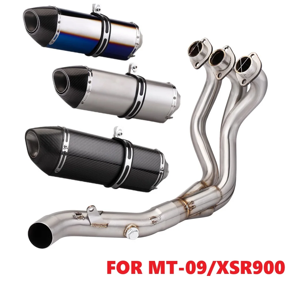 Motorrad-Auspuffanlage Komplett-Set mit Frontrohr und Schalldämpfer für Yamaha MT09 2014-2020 FZ09 FJ09 TRACER900 GT XSR900 2016-2020