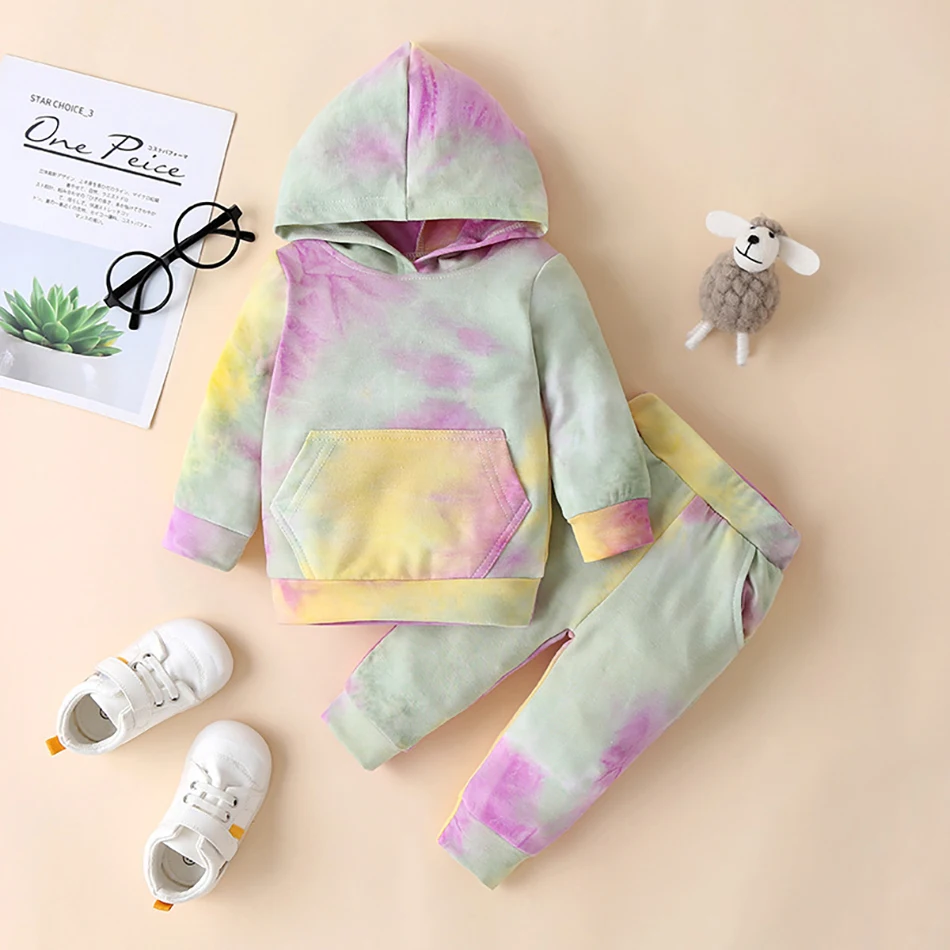 

Unisex Kids Hoodie Color Graffiti Sets with Tie Dye Pattern Hooded Sweatshirt for Medium to Large Children Spring Season Outfits