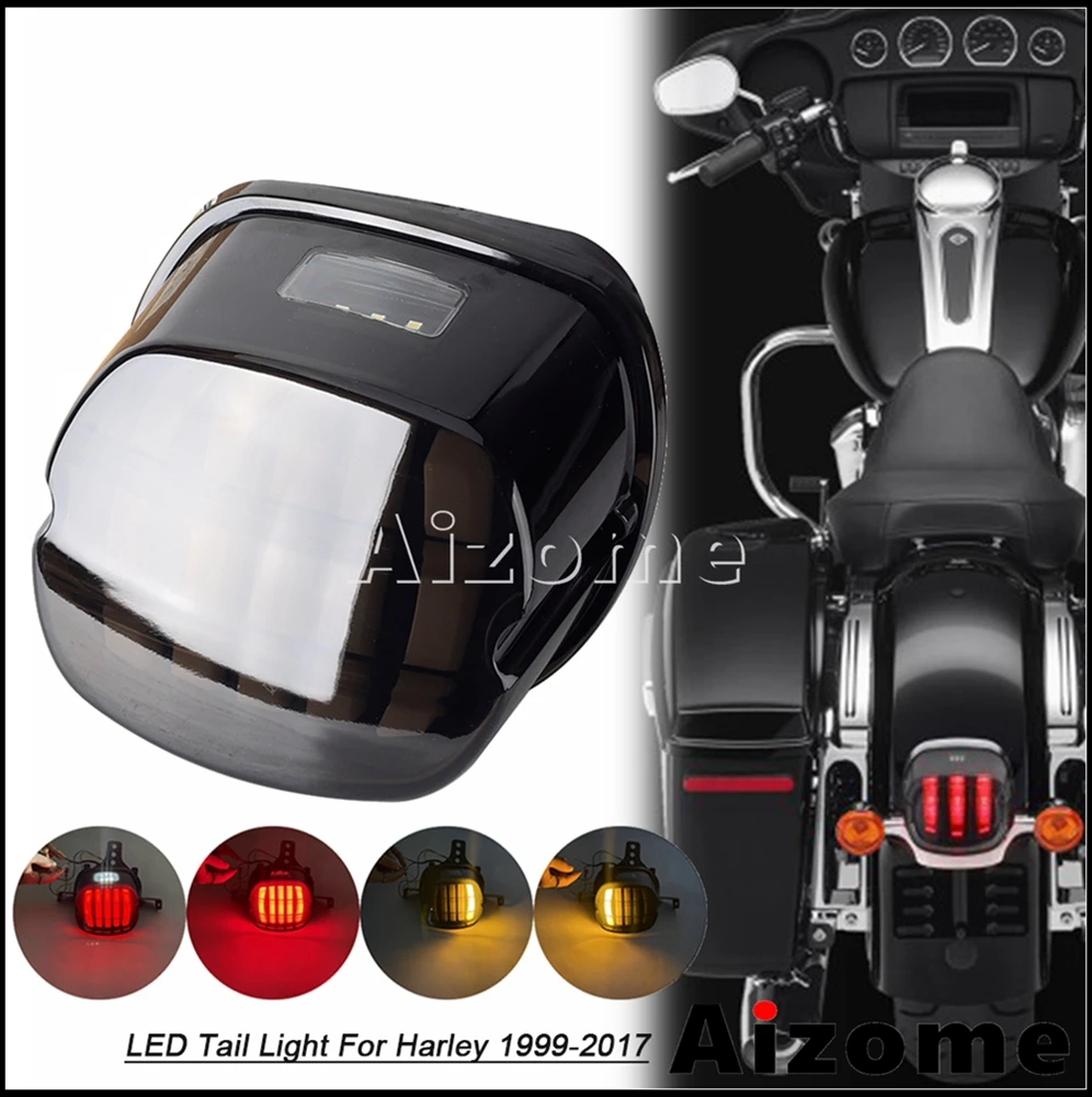 

Motorcycle Rear LED Turn Signal Tail Brake Stop Light Assembly For Harley Sporster Dyna Softial Toruing Lay Down Taillight 99-17