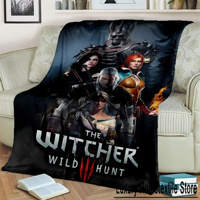 3D Game The W-Witcher Gamer Cartoon Blanket,Soft Throw Blanket for Home Bedroom Bed Sofa Picnic Travel Office Cover Blanket Kids