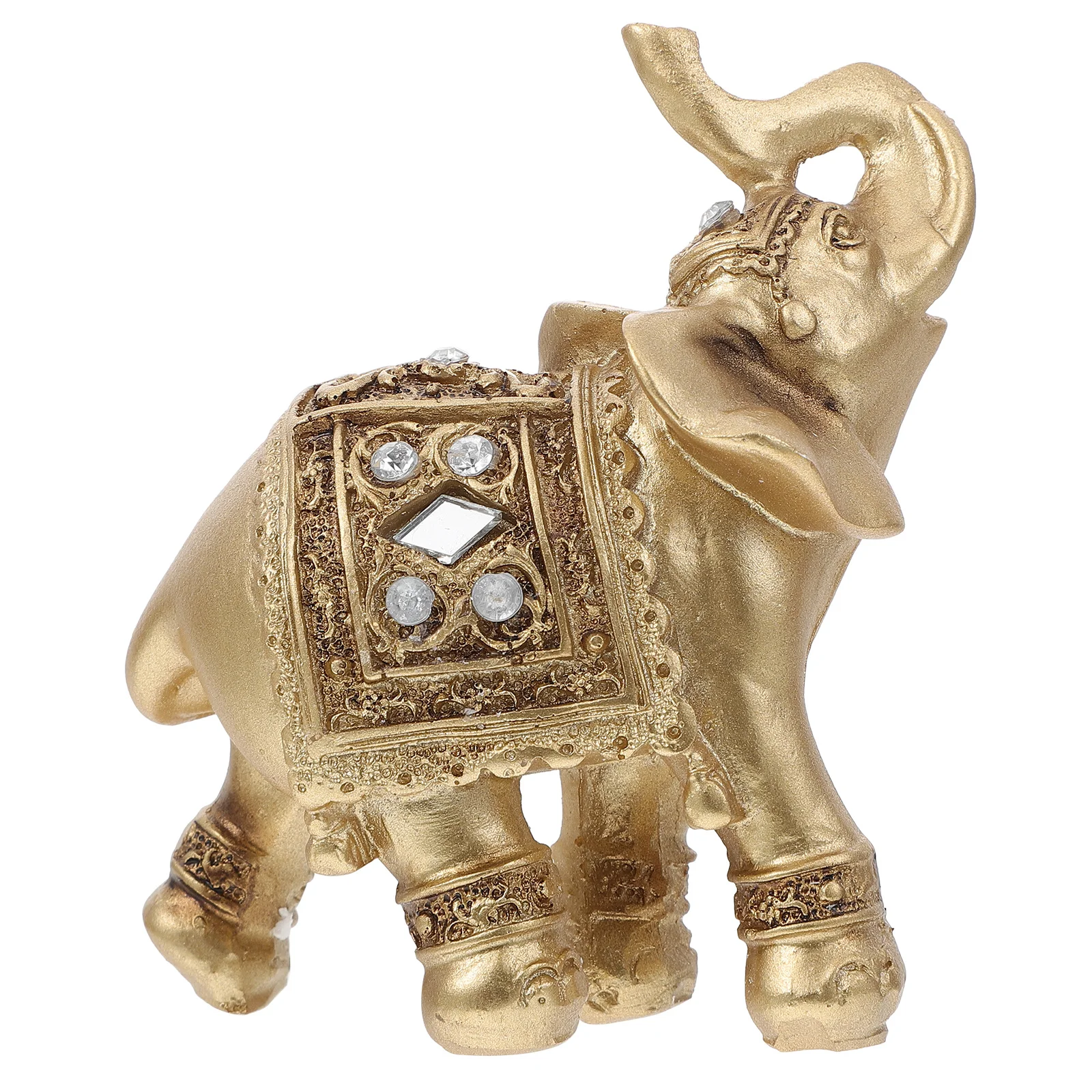

Resin Elephant Desktop Decoration Vintage Fortune Home Decor Creative Artistic Desktop Adornment Golden Elephant Statue