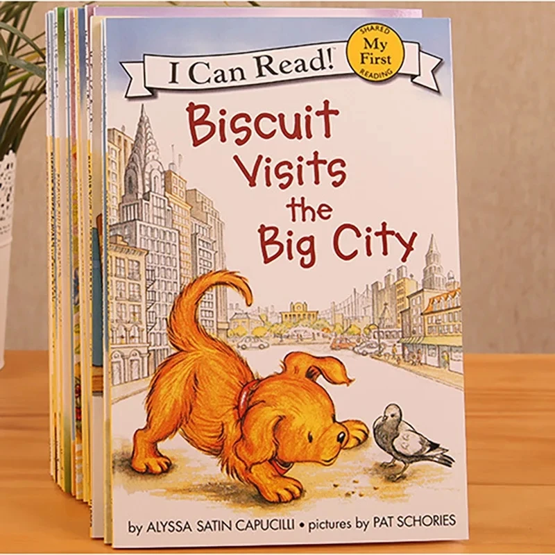 New 23 Books Point Reading English Picture Book I Can Read Biscuit Dog Biscuit Story Manga Drawing Book Gift Audio Art Artbook